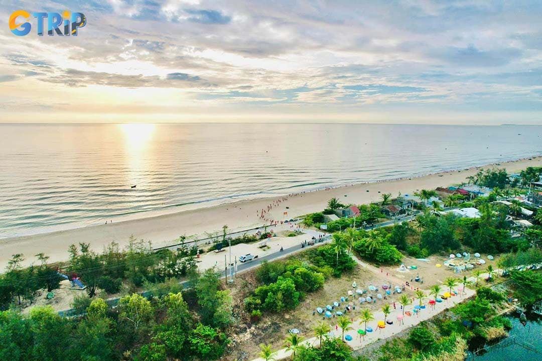 Tam Thanh Beach is a quiet coastal destination known for its long stretch of white sand, clear water, and peaceful fishing village atmosphere