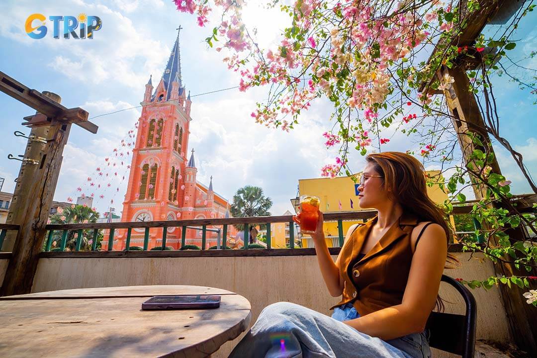 Tan Dinh Church is a photographer’s paradise, featuring vibrant pink facades, intricate architecture