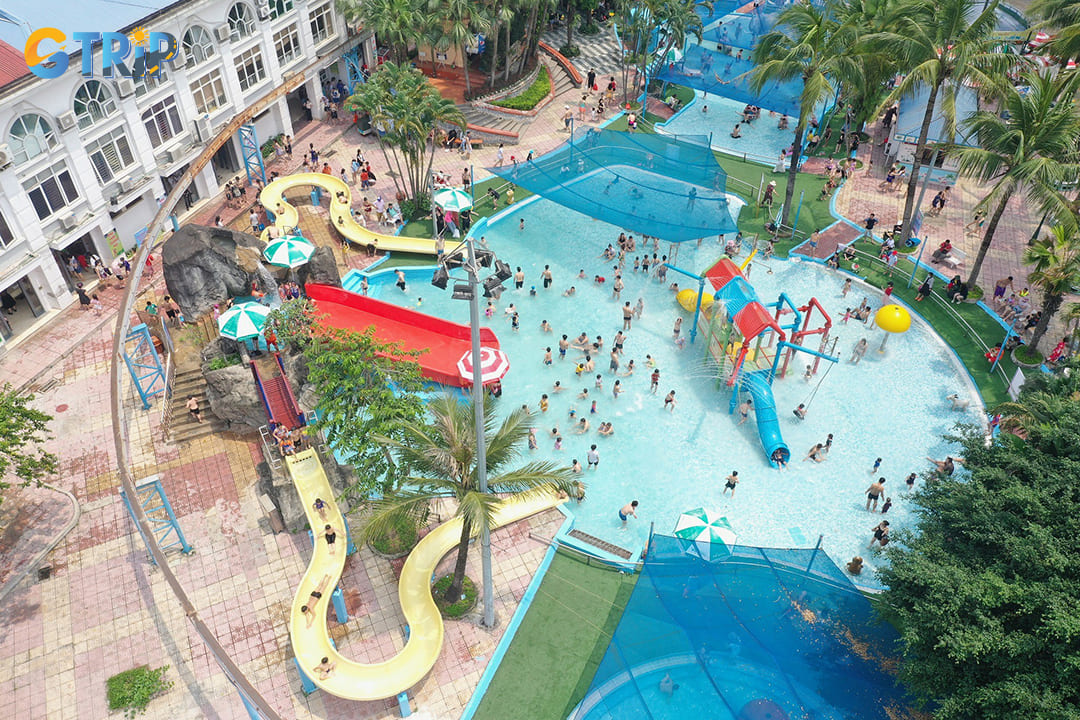 The Castle Pool is a magical realm specifically designed for younger tourists, featuring whimsical castle-themed architecture and child-friendly water features