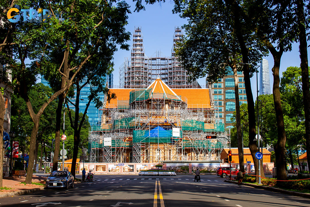The cathedral is currently closed to tourists for restoration