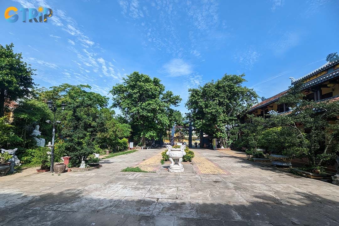 The courtyard is home to a beautifully maintained bonsai garden that you should take time admiring