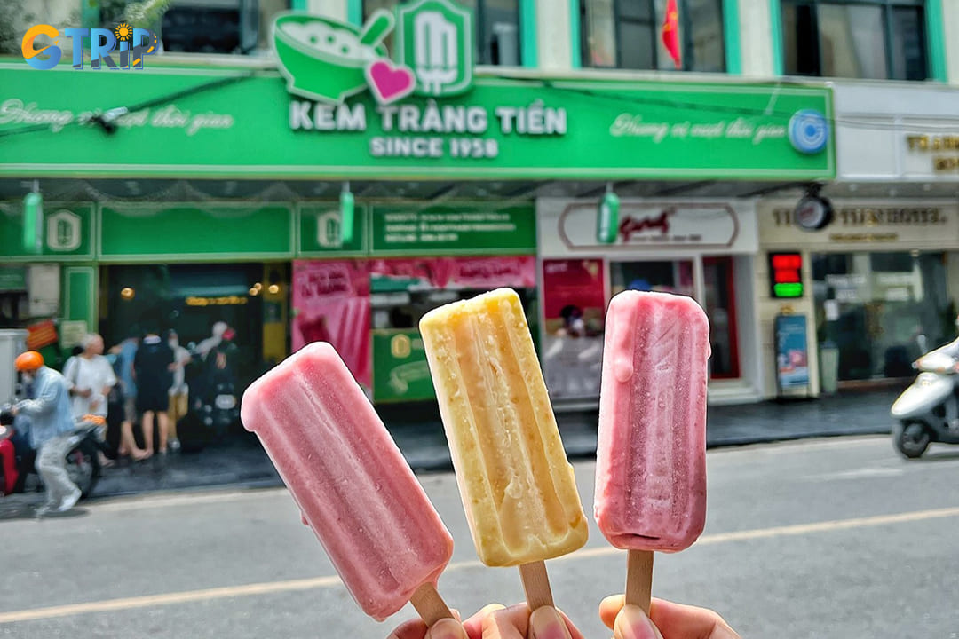 The iconic Trang Tien ice cream is a beloved frozen treat that has delighted generations of locals since the 1960s