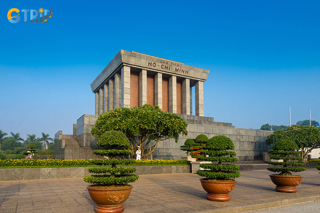 The imposing granite Ho Chi Minh Mausoleum represents the nation's profound respect for its revolutionary leader
