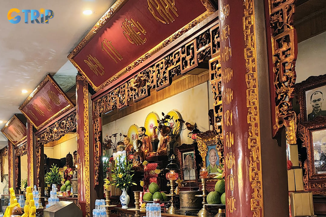 The main hall represents the architectural heart of Quan Su Pagoda