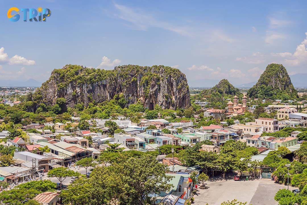 The Marble Mountains are a group of five marble and limestone peaks dotted with ancient pagodas, mysterious caves, and spectacular viewpoints