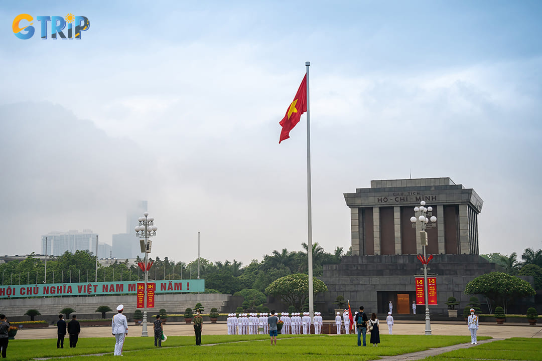 The morning flag raising ceremony begins at precisely 6:00 AM