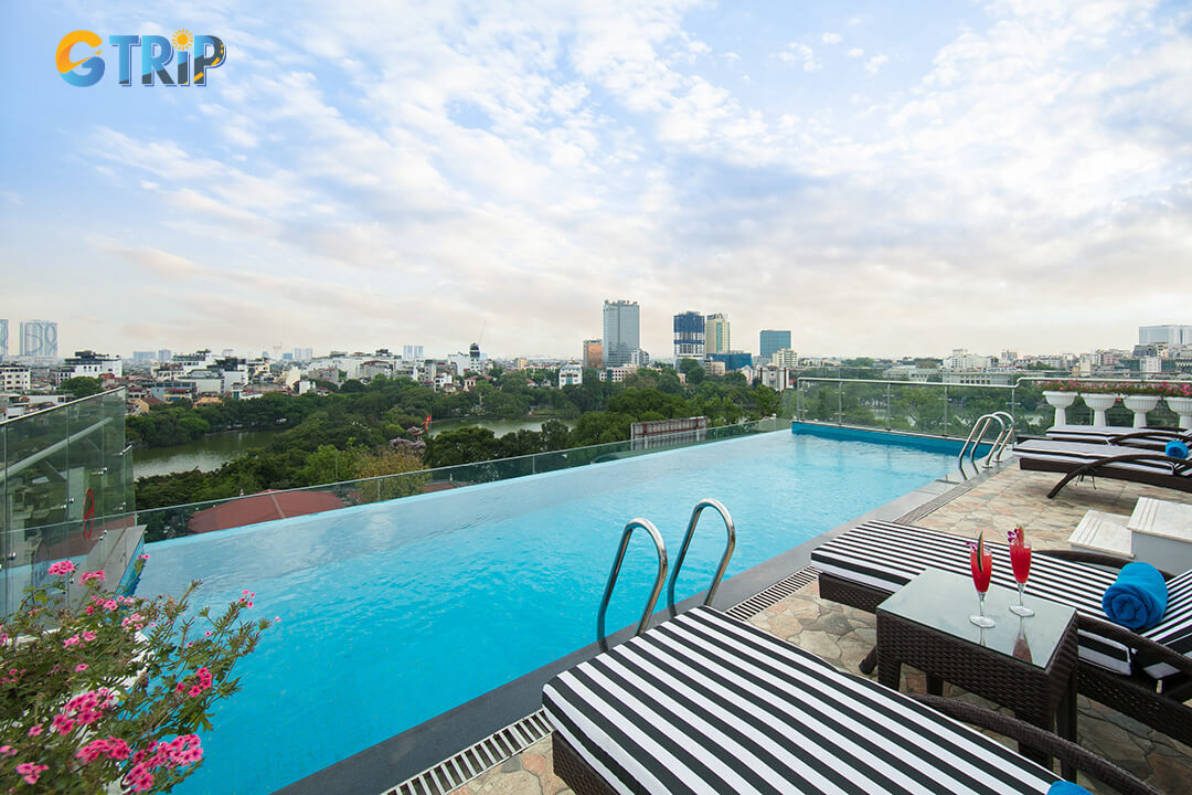 The Oriental Jade Hotel offers a seamless blend of modern luxury and Vietnamese charm, with panoramic views and a prime Old Quarter location