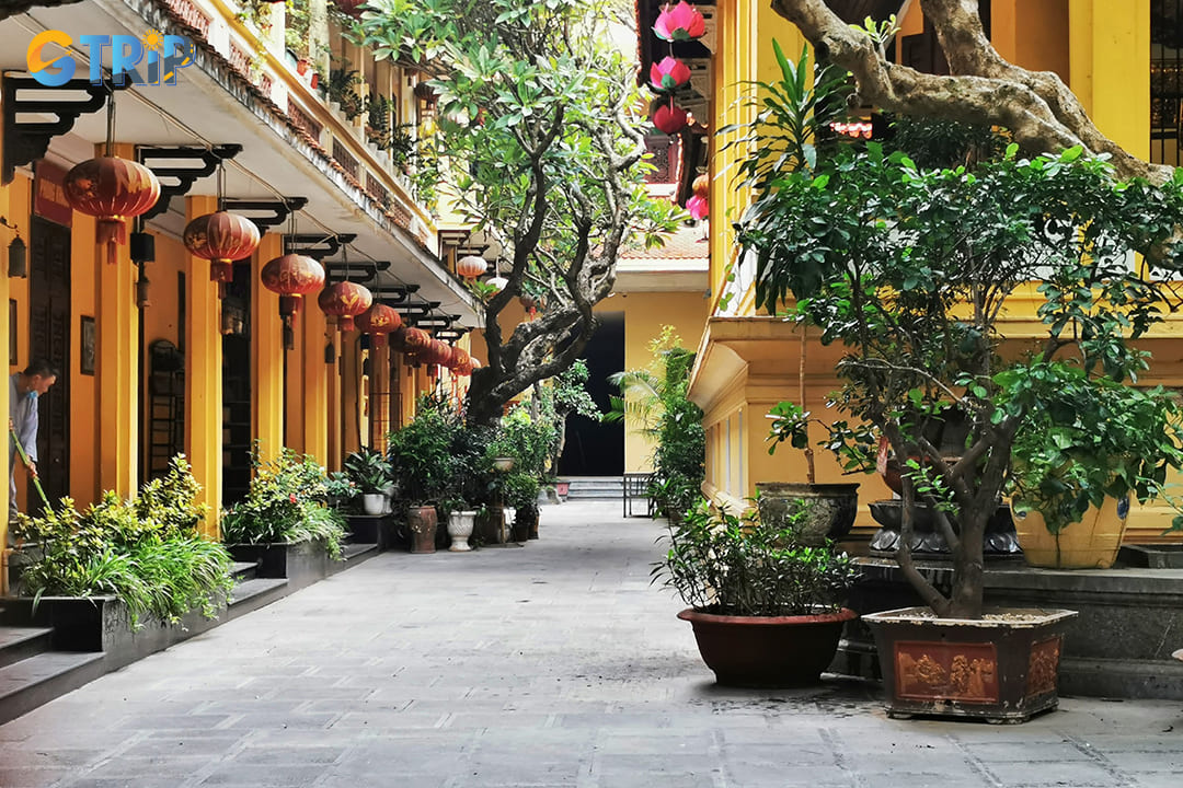 The pagoda stands as a magnificent example of traditional Vietnamese Buddhist architecture