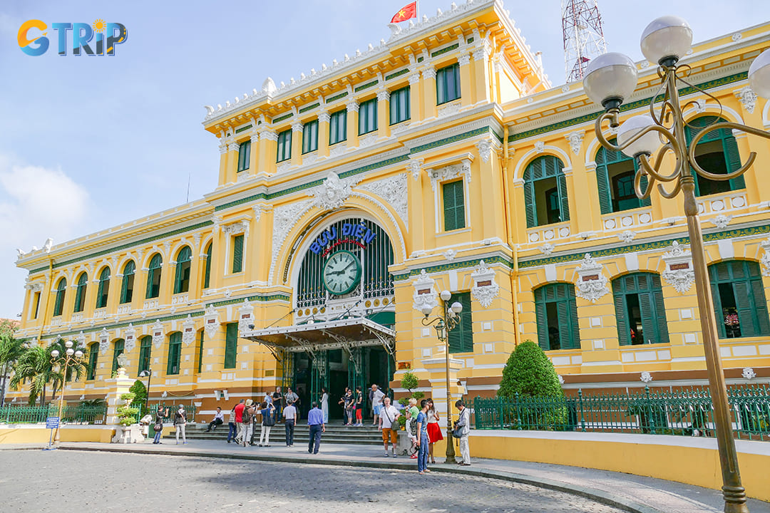 The Saigon Central Post Office stands as a quintessential example of French colonial architecture