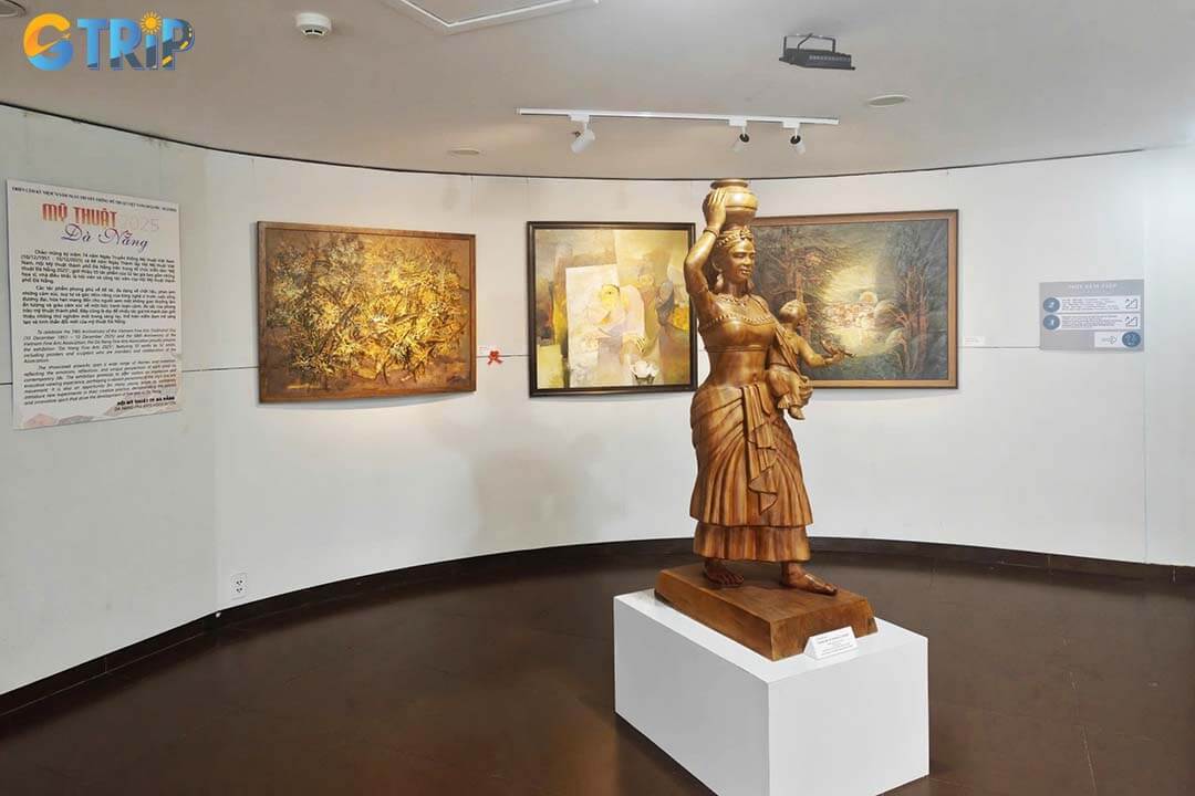 The second floor immerses visitors in traditional Vietnamese art, highlighting lacquer paintings, historical sculptures, and powerful works reflecting the nation’s past