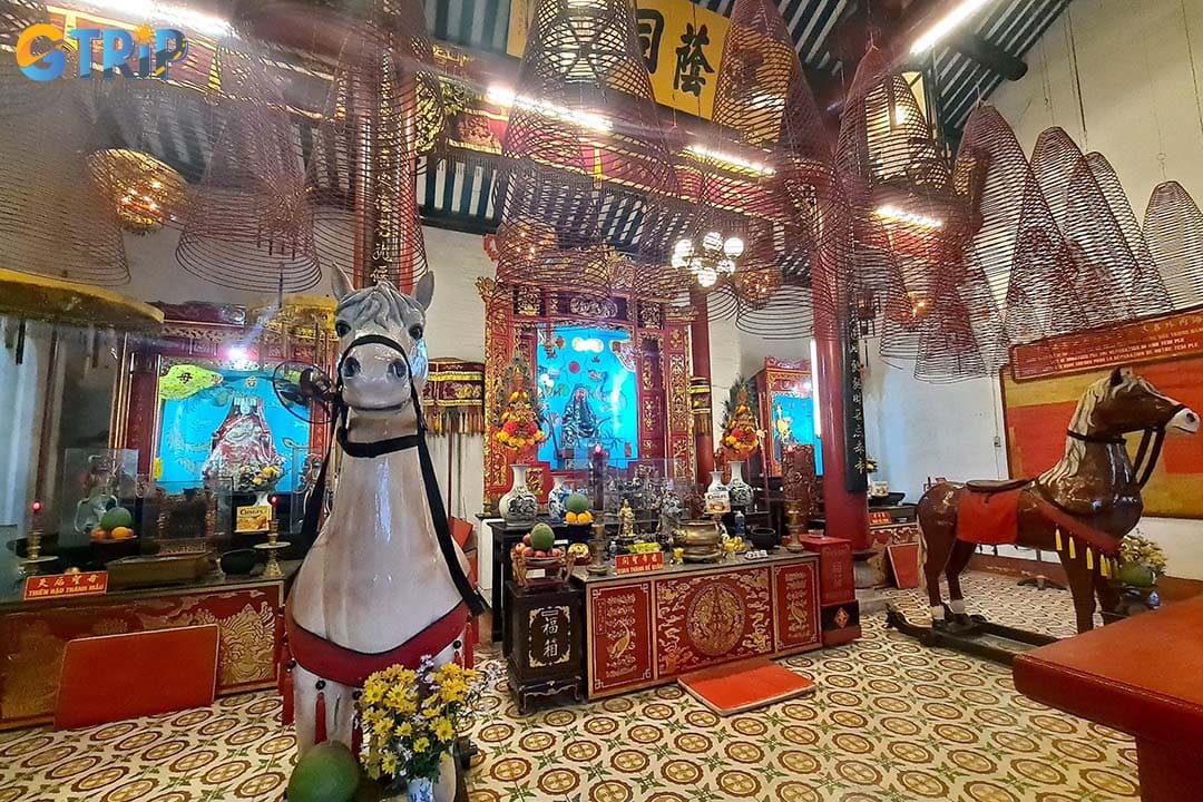 The spacious main sanctuary is where visitors pray and worship