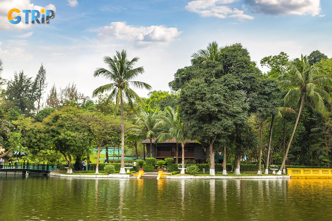 Upper floor of the stilt house contains Ho Chi Minh's personal living quarters