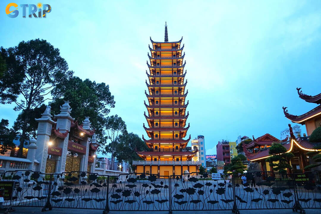 The tallest Buddhist stupa in Ho Chi Minh City symbolizes national unity and enshrines the sacred heart relic of Venerable Thich Quang Duc