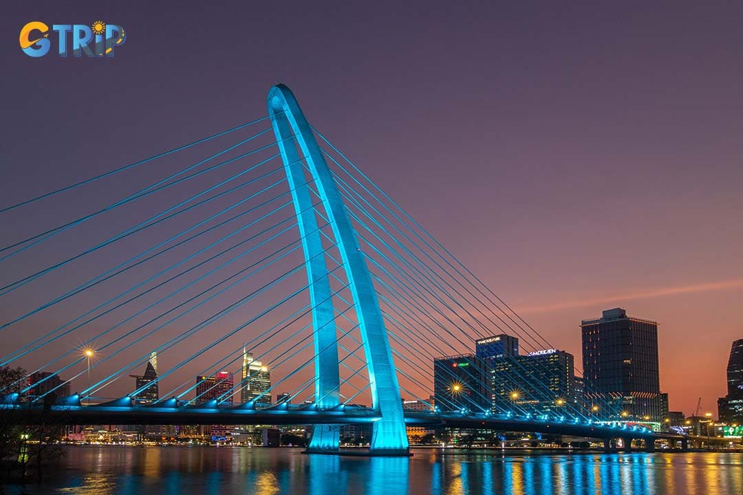 The Thu Thiem 2 Bridge offers the best views of the Saigon River