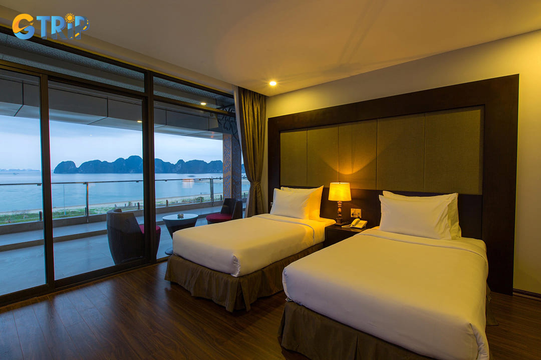 The view from one of the rooms in Moon Bay Ha Long Hotel