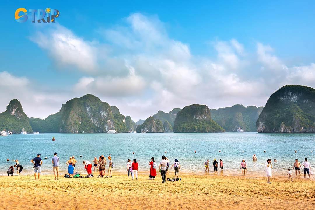 Ti Top Beach offers clear waters, stunning scenery, and a panoramic viewpoint of Ha Long Bay