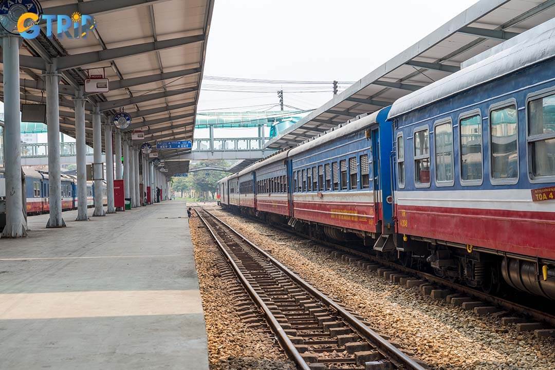 Train at the railway station Ha Noi