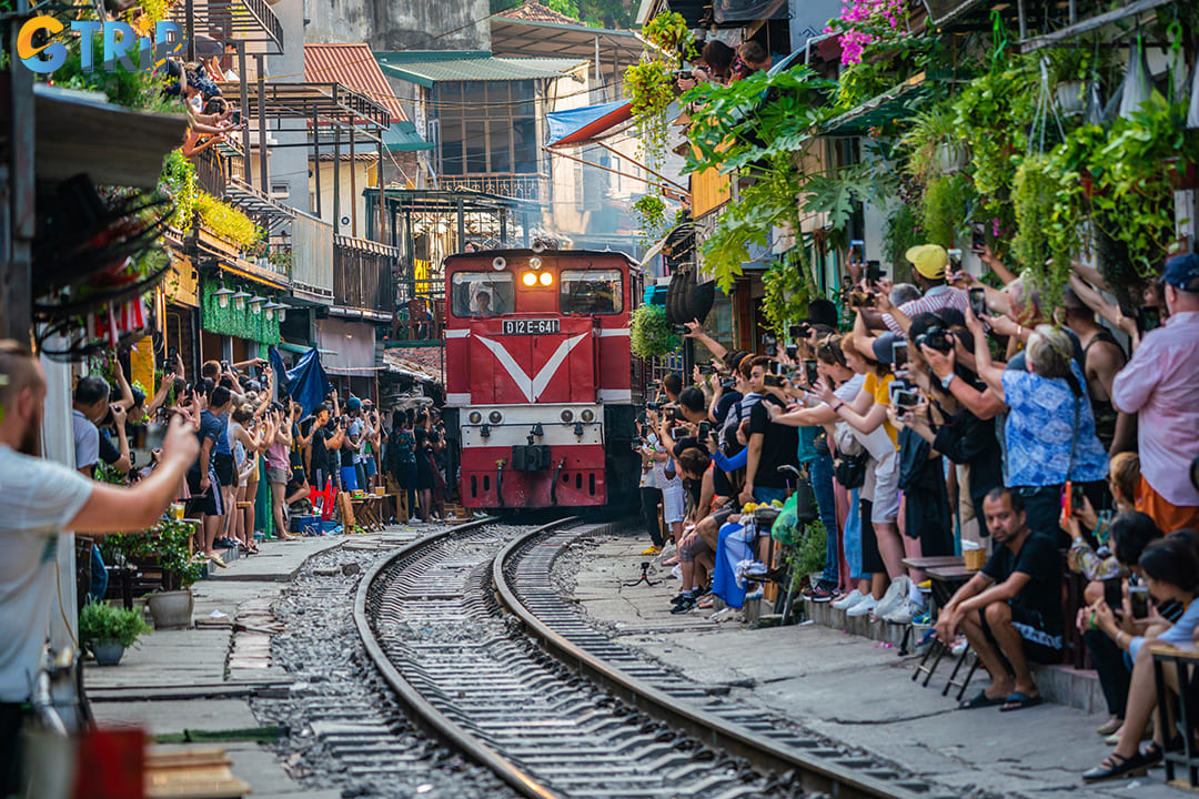 Train Street offers a thrilling, up-close glimpse of Hanoi life as trains pass inches from homes and cafés along narrow tracks in the city's heart