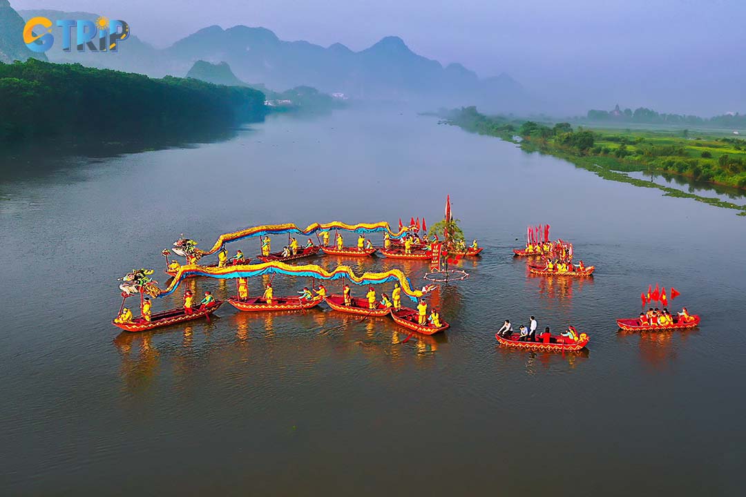Trang An Festival celebrates the spiritual significance of Trang An with ceremonies, boat tours, and local performances