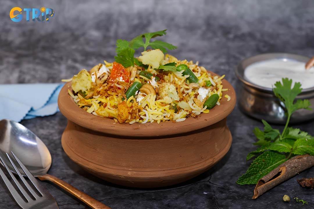 Vegetable biryani is a fragrant, flavorful rice dish with mixed vegetables, aromatic spices, and a perfect balance of heat and warmth