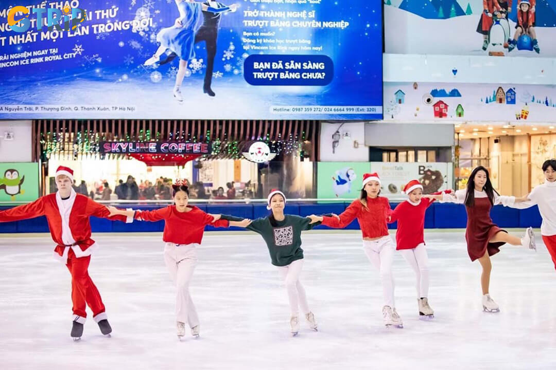 Vincom Mega Mall Royal City is a vast underground shopping and entertainment complex, featuring 200+ stores, an ice rink, and water park