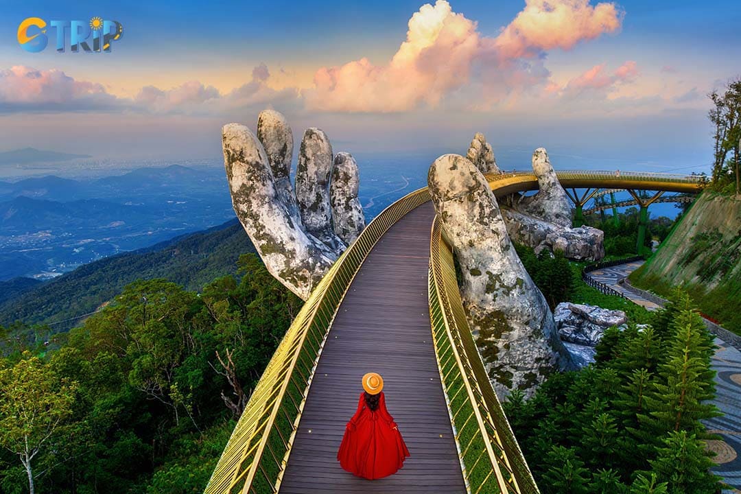 Walk across the Golden Bridge and capture stunning photos from every angle, especially the symmetrical views near the center