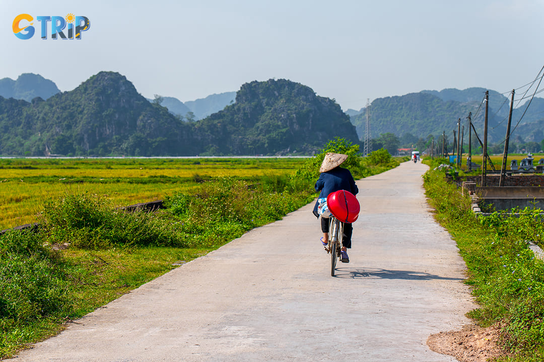 You can explore Ninh Binh’s local life when cycling through rural villages