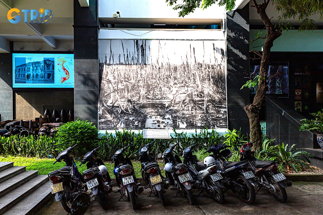 You can park your motorbike inside the museum area