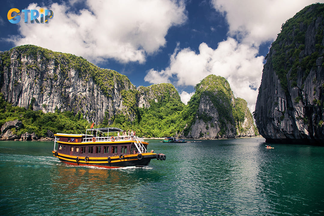 Reach the cave by boat