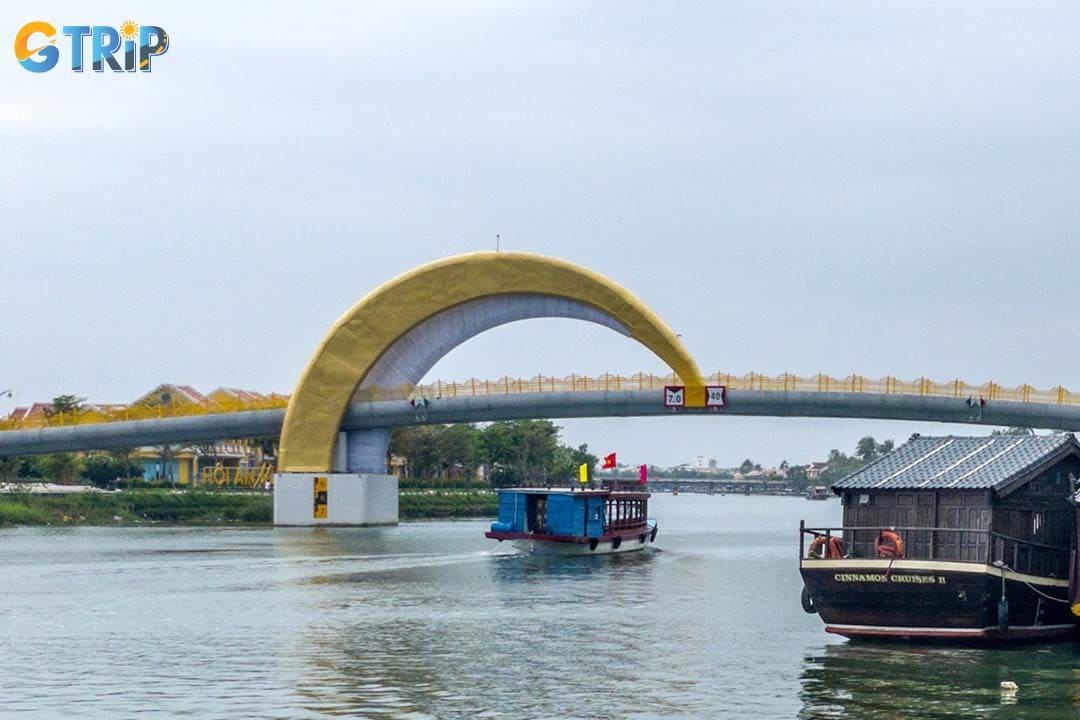 You can reach the Moonlight Bridge Hoi An by land or water