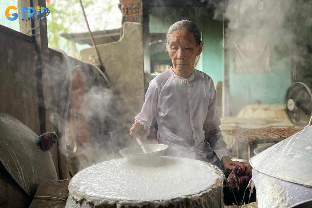 You can watch the process of making the unique rice paper at the Tuy Loan Rice Paper Craft Village