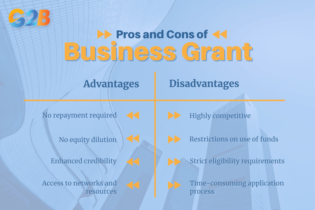 Advantages and disadvantages of a business grant