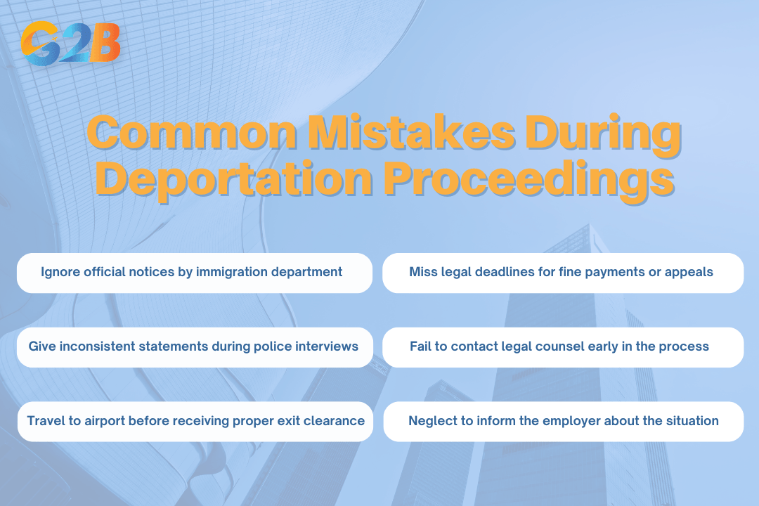 Common mistakes foreigners make during deportation proceedings