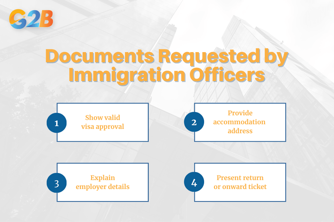 Documents commonly requested by immigration officers