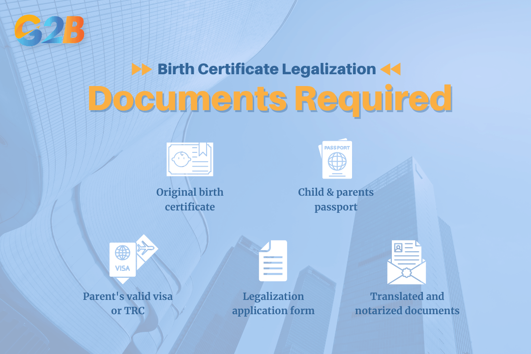 Documents required for birth certificate legalization