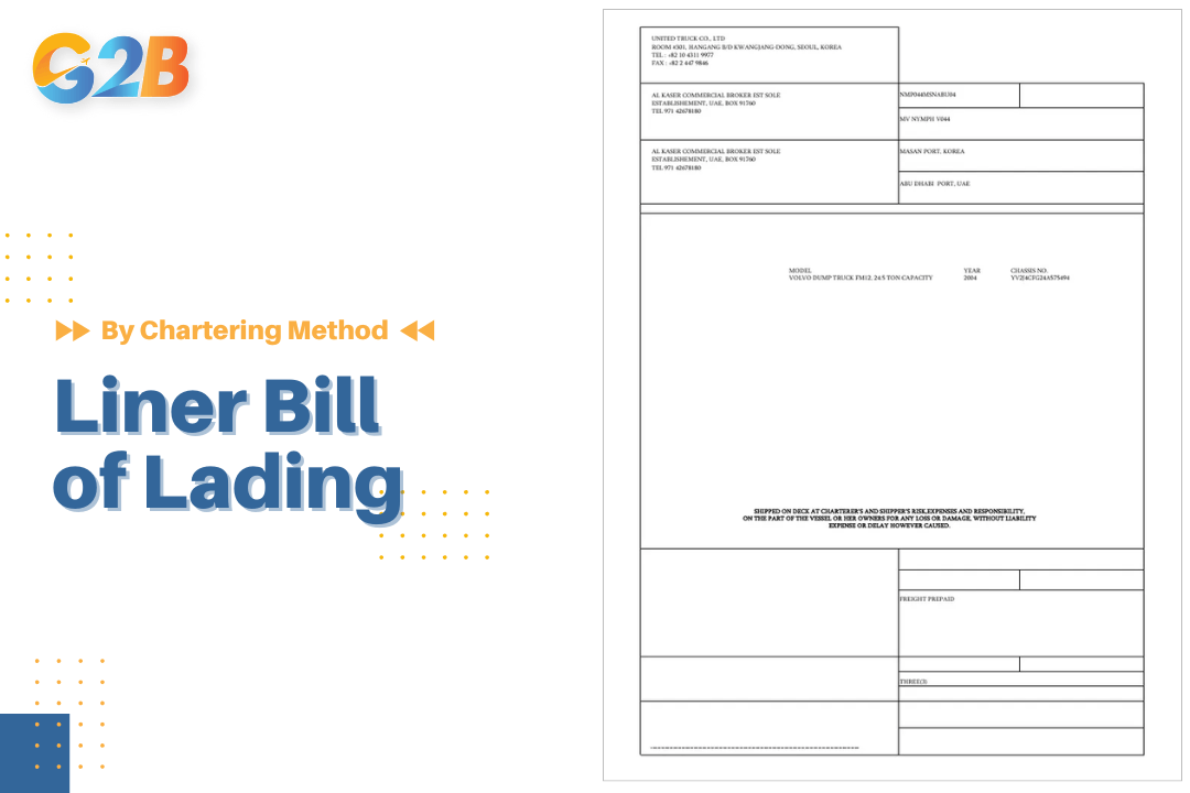 Example template of Liner Bill of Lading