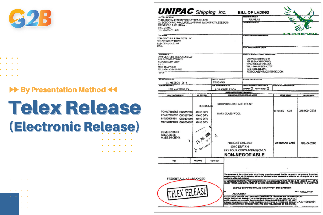Example template of Telex Release (Electronic Release)