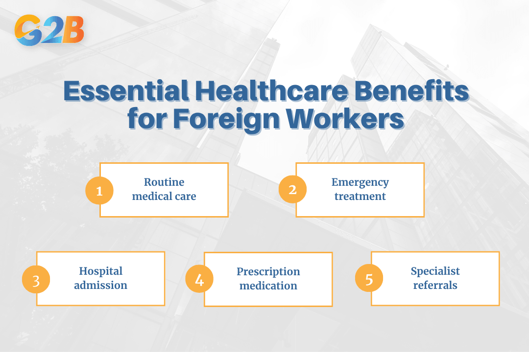 Foreign workers can access essential healthcare through national insurance
