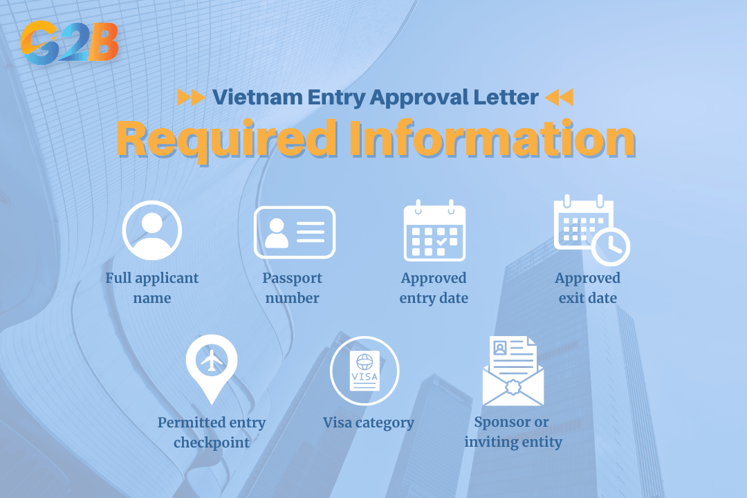 Information required in the entry approval letter