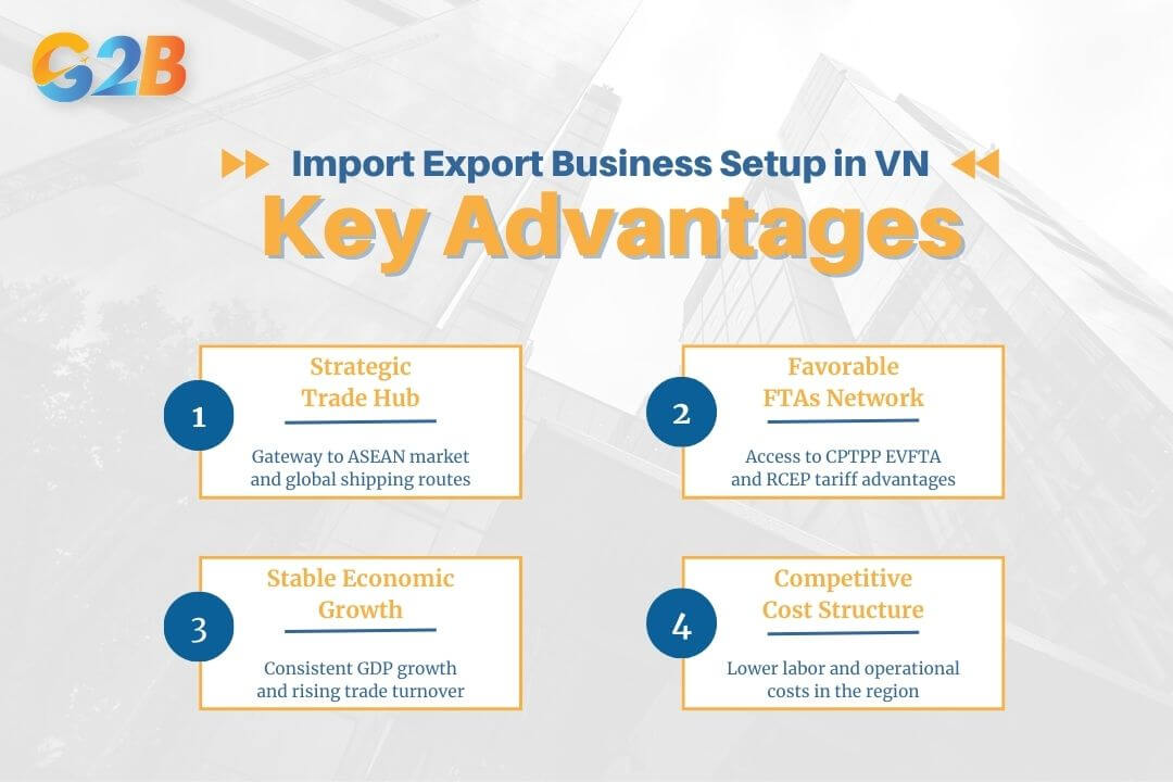 Key advantages of Vietnam for import export business setup