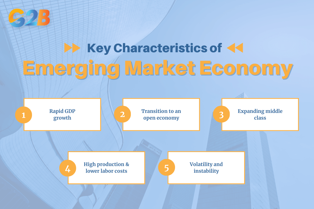 Key characteristics of an emerging market economy