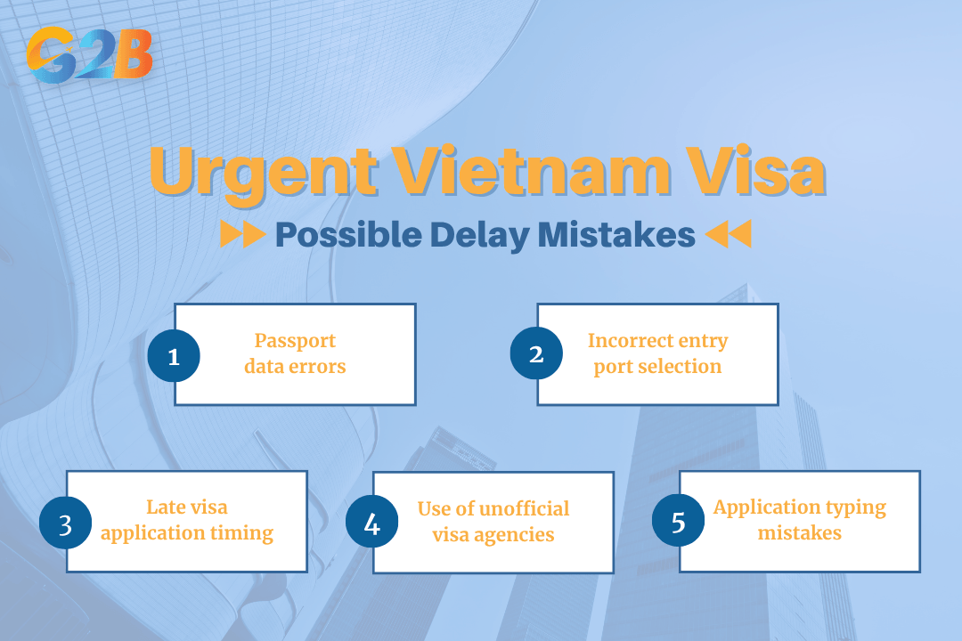 Possible mistakes delay urgent Vietnam visas