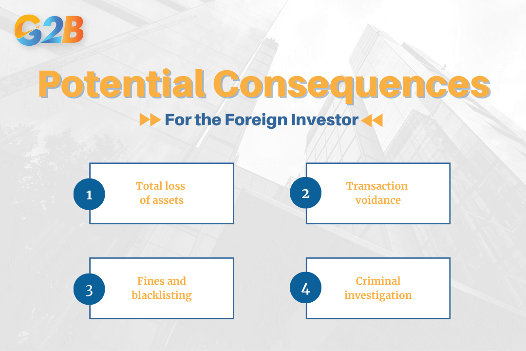 Potential consequences for the foreign investor