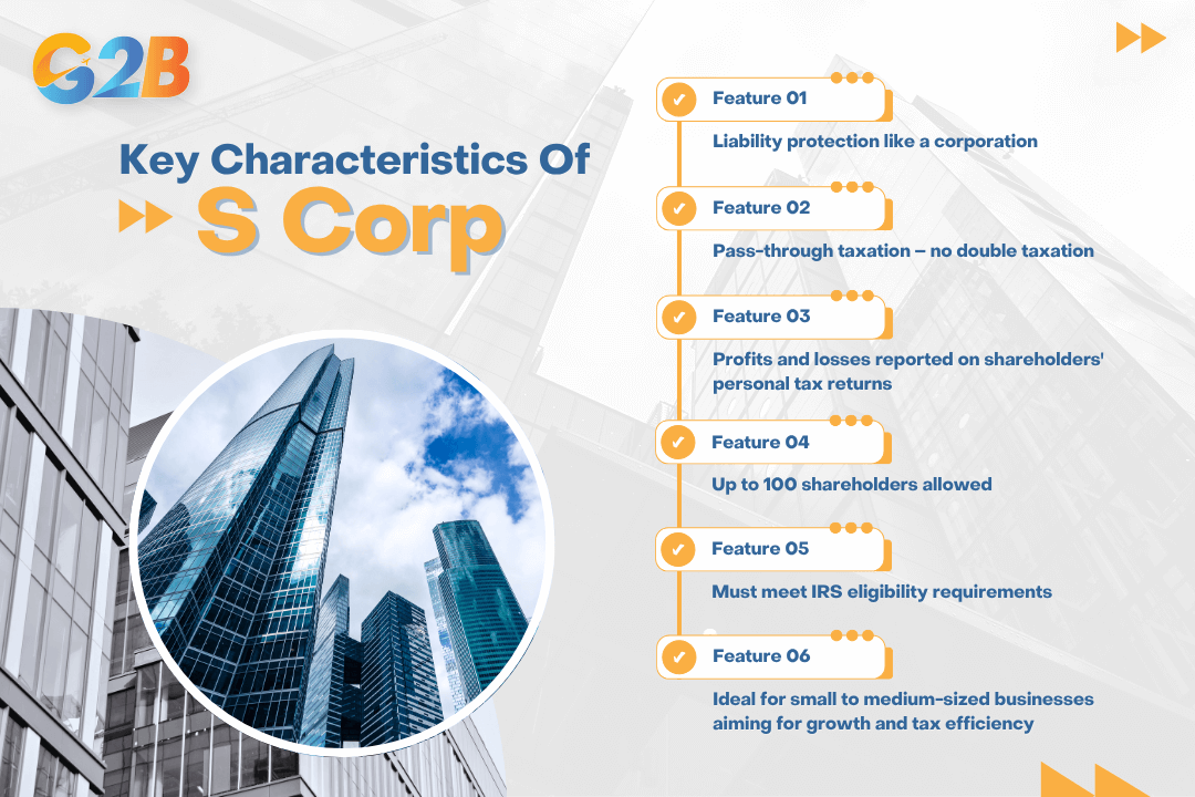 S Corporation has 6 main characteristics