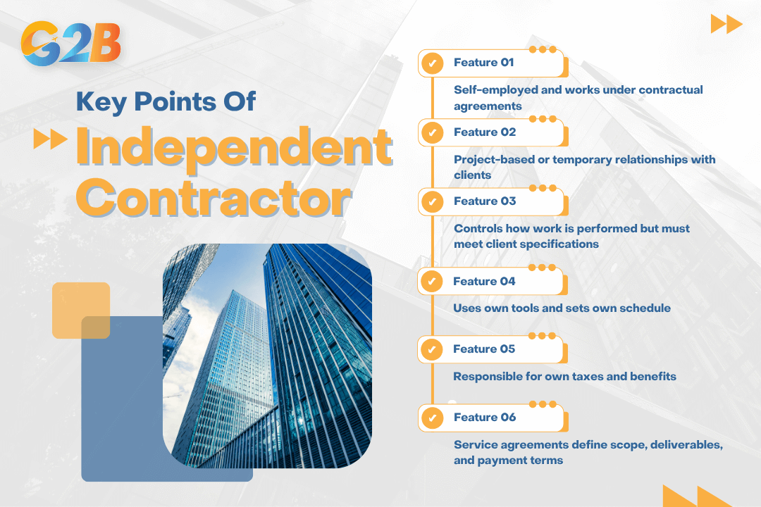 Several defining characteristics of an Independent Contractor are important to evaluate