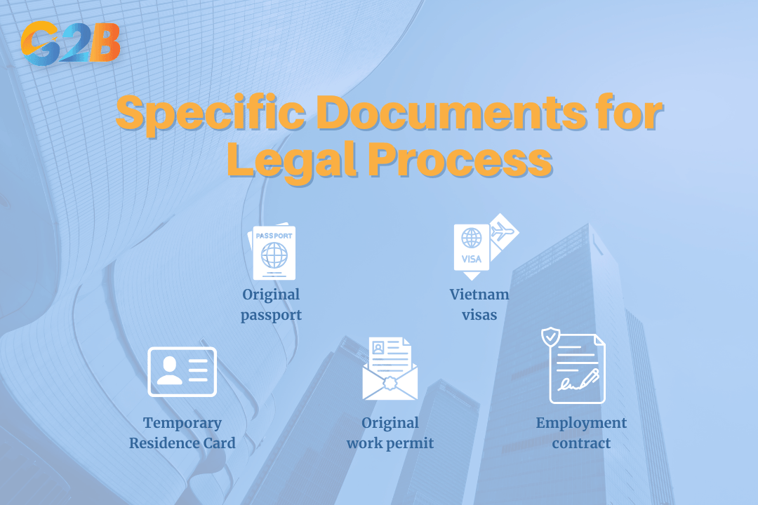 Specific documents for the legal process