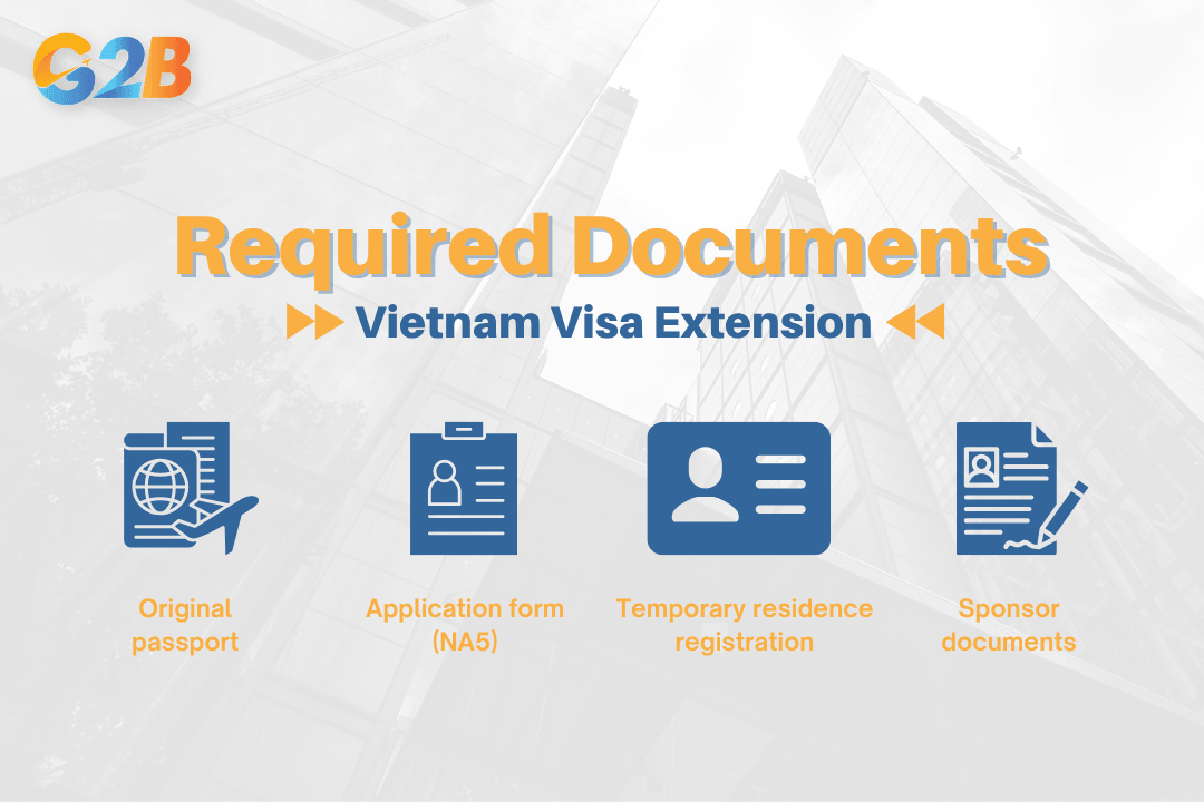 There are 04 required documents for the Vietnam visa extension