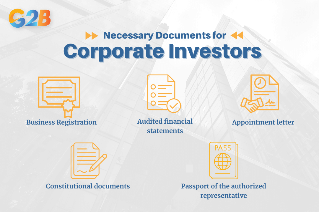 There are 5 necessary documents for corporate/institutional investors