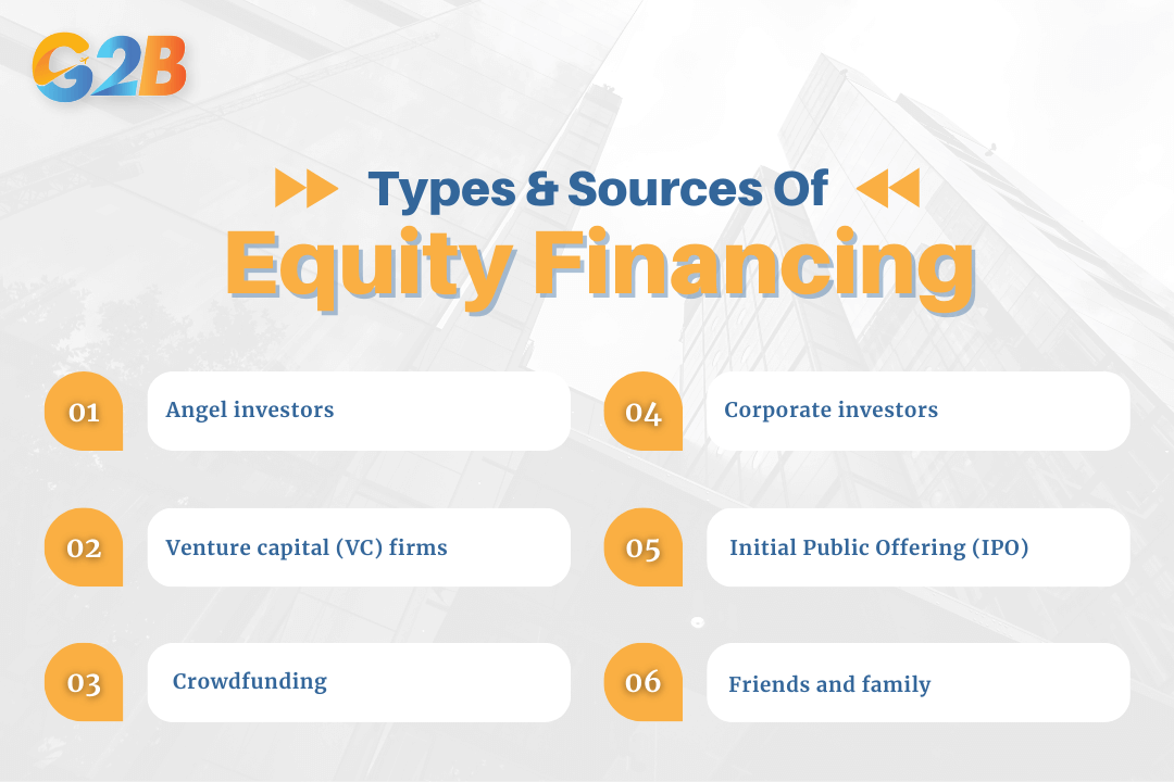 There are 6 key sources of equity financing