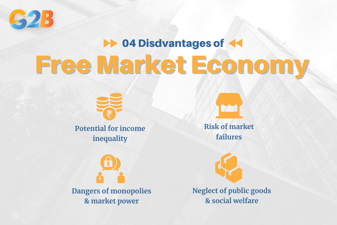 There are seven disadvantages of a free market